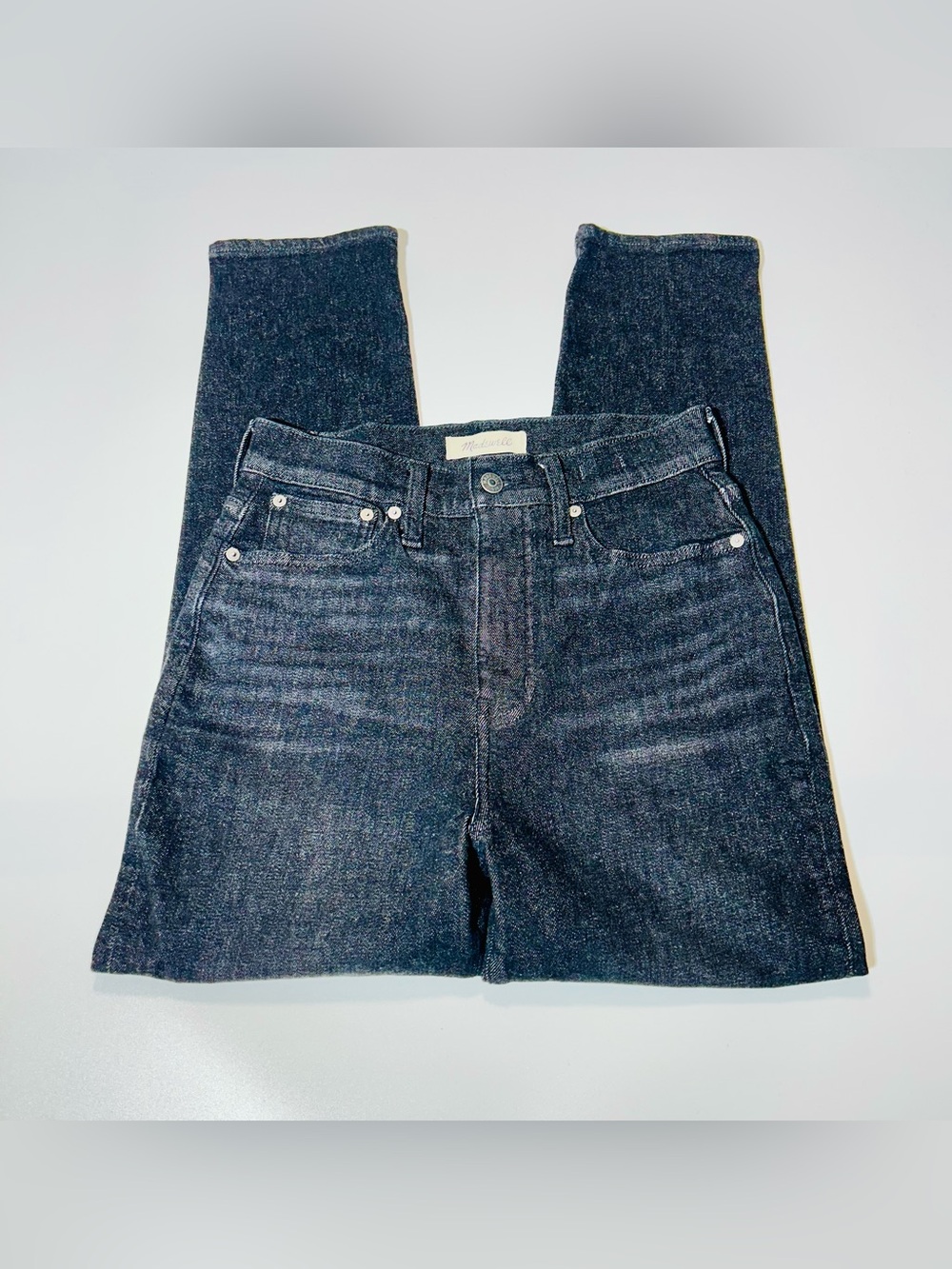 Madewell jeans The Mom jeans High rise black stretchy women size 25 - Picture 2 of 10